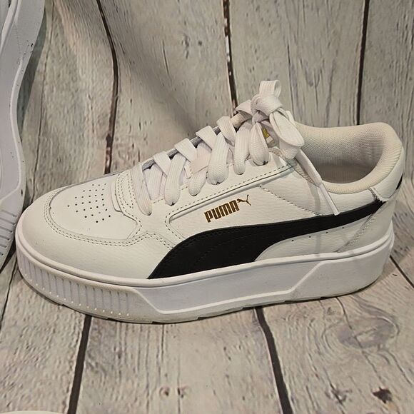 Puma White and Black street platform sneakers size 7 - Picture 2 of 8